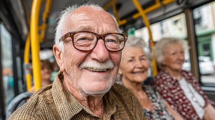 Cheerful Seniors Engaging in Lively Conversations While Traveling Together