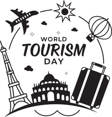 World Tourism Day Vector Illustration