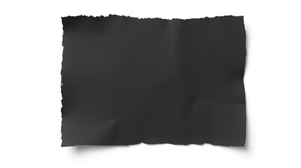 A piece of torn black paper with a rough edge, isolated on transparent background