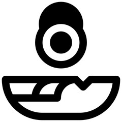 Poverty. Outlined stroke vector icon with black-filled details.