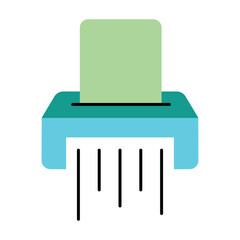 Document destruction and data security symbol,Office equipment for confidentiality in flat design