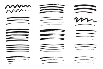 black ink brush strokes vector illustration pack with rough drybrush and splatter styles