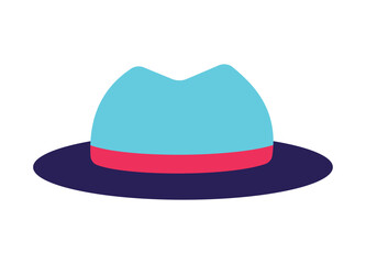 Classic gentleman's hat in modern flat design,Retro fashion and gangster style trilby hat