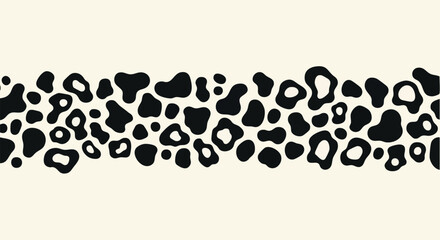 Modern black and ivory organic shapes create a stylish abstract pattern design