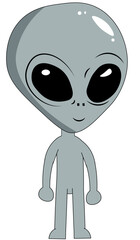 Classic Grey Alien Cartoon Character