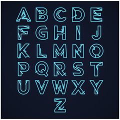 Sci Fi Glitch Effect Neon Alphabet Font