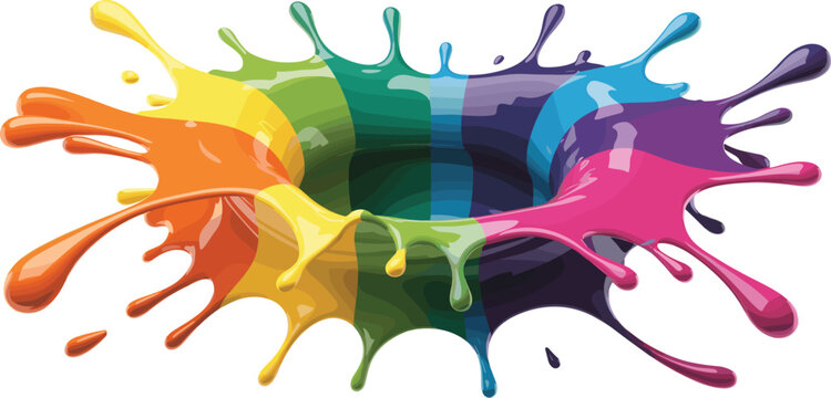 Colorful paint splash, rainbow spectrum colors, vibrant liquid splash, creative abstract art, multicolor paint drop, dynamic color explosion, bright artistic background, artistic liquid splash effect