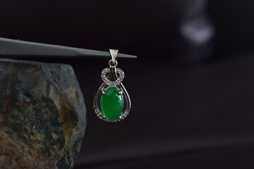 Green jade Rare and expensive For making jewelry