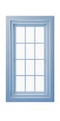 Fototapeta premium Classic white framed window with nine panes isolated on transparent background