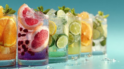 Vibrant Refreshing Fruit Infused Drinks
