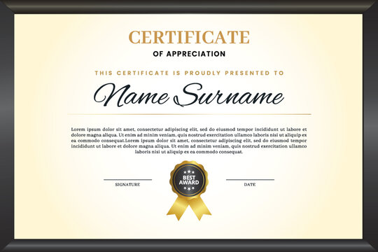 Simple employee of the month certificate of appreciation - Powered by Adobe