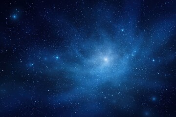 Obraz premium Vibrant blue galaxy with stars and cosmic dust clouds, shining bright. Use as a background for science or space themed design projects.