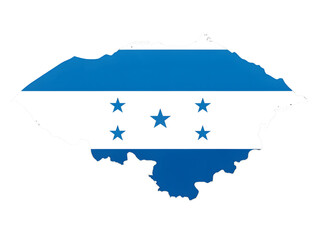 Honduras map with the national flag isolated on transparent background