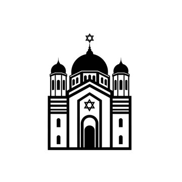 black synagogue building icon clip art preview