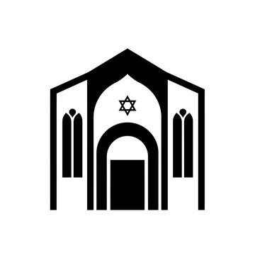 black synagogue building icon clip art preview