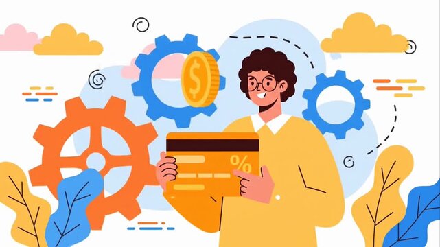 Man holding a credit card representing a financial transaction system.