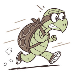 Turtle with Backpack Running