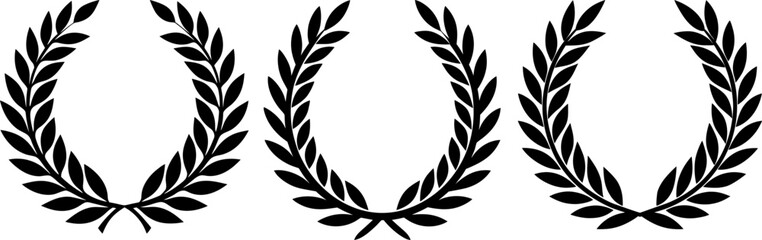 Laurel wreath set, Set of laurel wreath, laurel wreath collection, Vector of laurel wreath, laurel wreath silhouette, laurel wreath isolated on white background