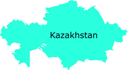 Kazakhstan Map Design with National Flag