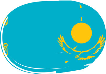 Kazakhstan Map Design with National Flag