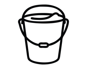 A vector illustration of a black stethoscope, medicine, and a paper clip on a clipboard, along with a bucket and a paper bag