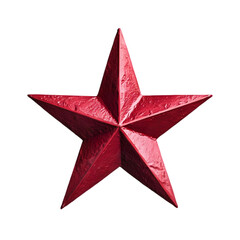 Obraz premium Bold metallic red five-pointed star symbolizing achievement, recognition, and award excellence, perfect for celebratory and motivational projects.