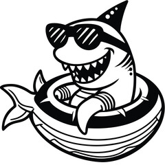 angry shark vector illustration