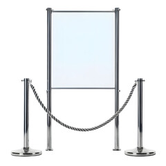 Modern stanchions with rope create elegant queue management for exclusive events, exhibitions, or VIP access, guiding guests with sophisticated style.
