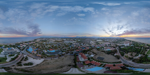 Morning landscape of Colakli at sunrise. Aerial view.