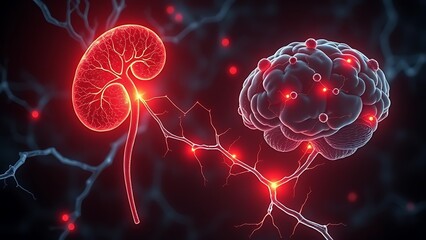 A human head exploding with chaotic wires, symbolizing sensory overload and mental strain.