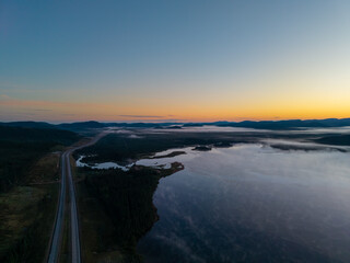 sunrise over the lake