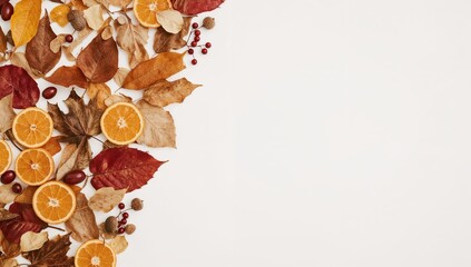 Autumn Leaves and Orange Slices A Cozy Fall Arrangement