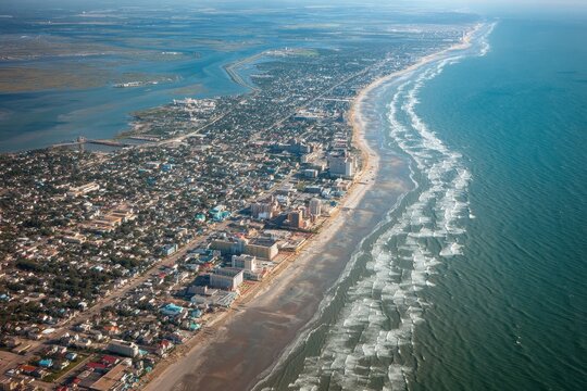City Of Galveston Aerial Photography. Stunning Beach and Sea Views for Summer Travels