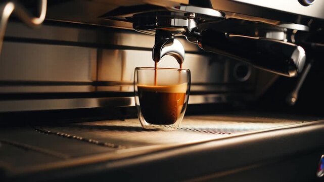 Maquina de Caf&eacute; realizando un caf&eacute; cremoso