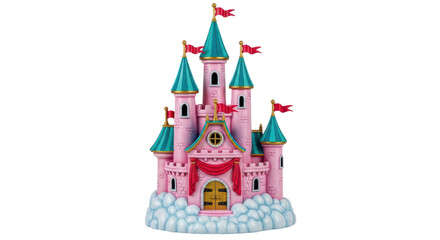 Isolated Pink Princess Castle with Blue Roofs © Aline