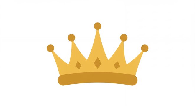 Gold crown icon graphic design element - Powered by Adobe