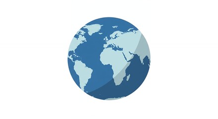Simple blue globe illustration world map