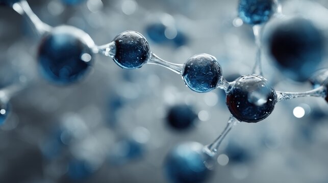 Abstract molecular structure concept with interconnected spheres and rods