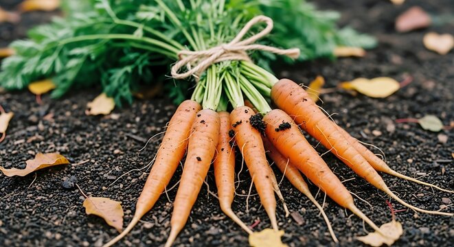 Fresh Carrots in the Garden.