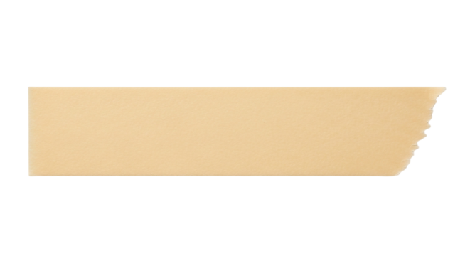 Beige Masking Tape Strip Close up Stationery Item Office Supplies Isolated Adhesive Tape on transparent background