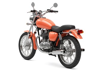 Orange motorcycle rear view illustration