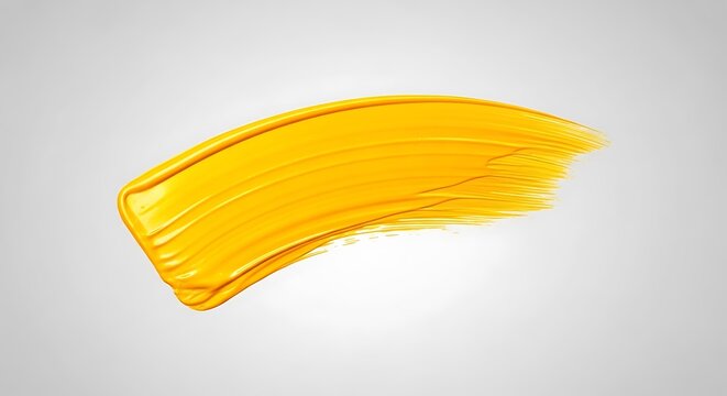 Bright Yellow Paint Stroke. - Powered by Adobe