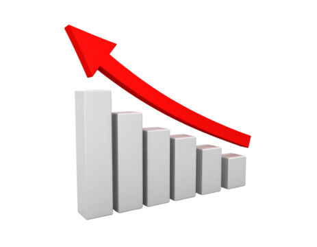 business graph with arrow  