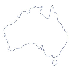 Minimalist Australia Map Line Art Illustration