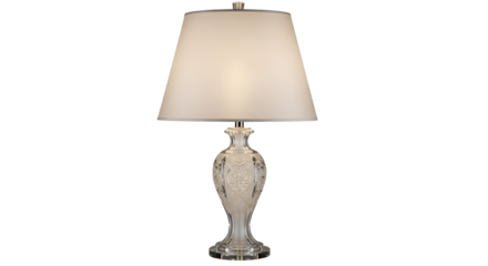 Elegant table lamp with a lampshade isolated PNG with Transparent Background