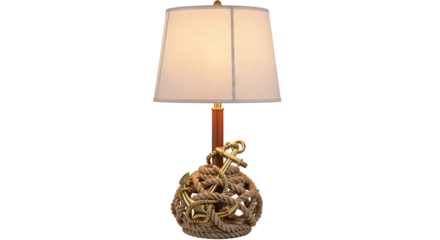 Table lamp with rope anchor design isolated PNG with Transparent Background