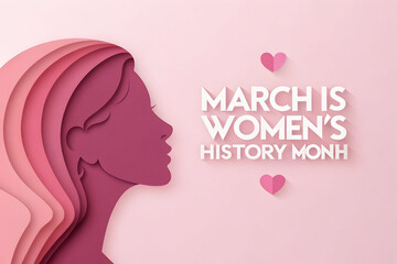 Celebrating women's history month in march with love on transparent background