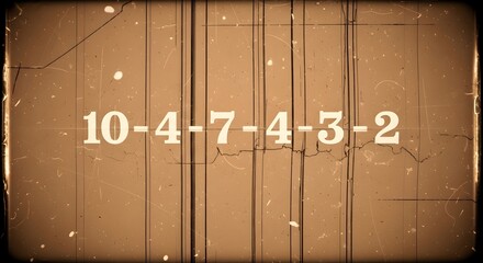 Vintage filmstrip with numbers 10-4-7-4-3-2.