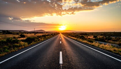 Naklejka premium Sunset highway vista