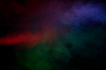 Orange and red steam on a black background.